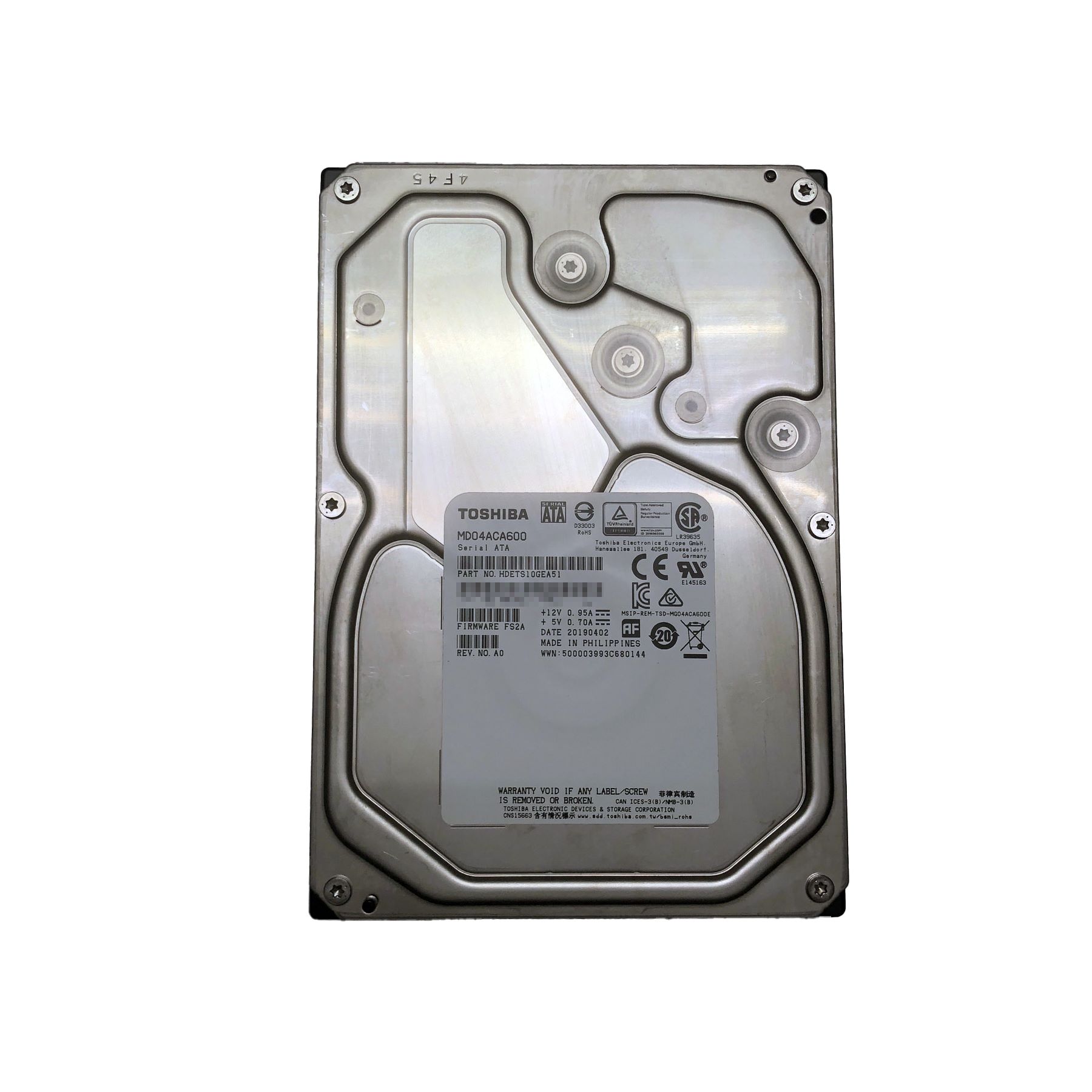 [Refurbished] Toshiba 6TB HDD SATA 7200rpm (MD04ACA600)