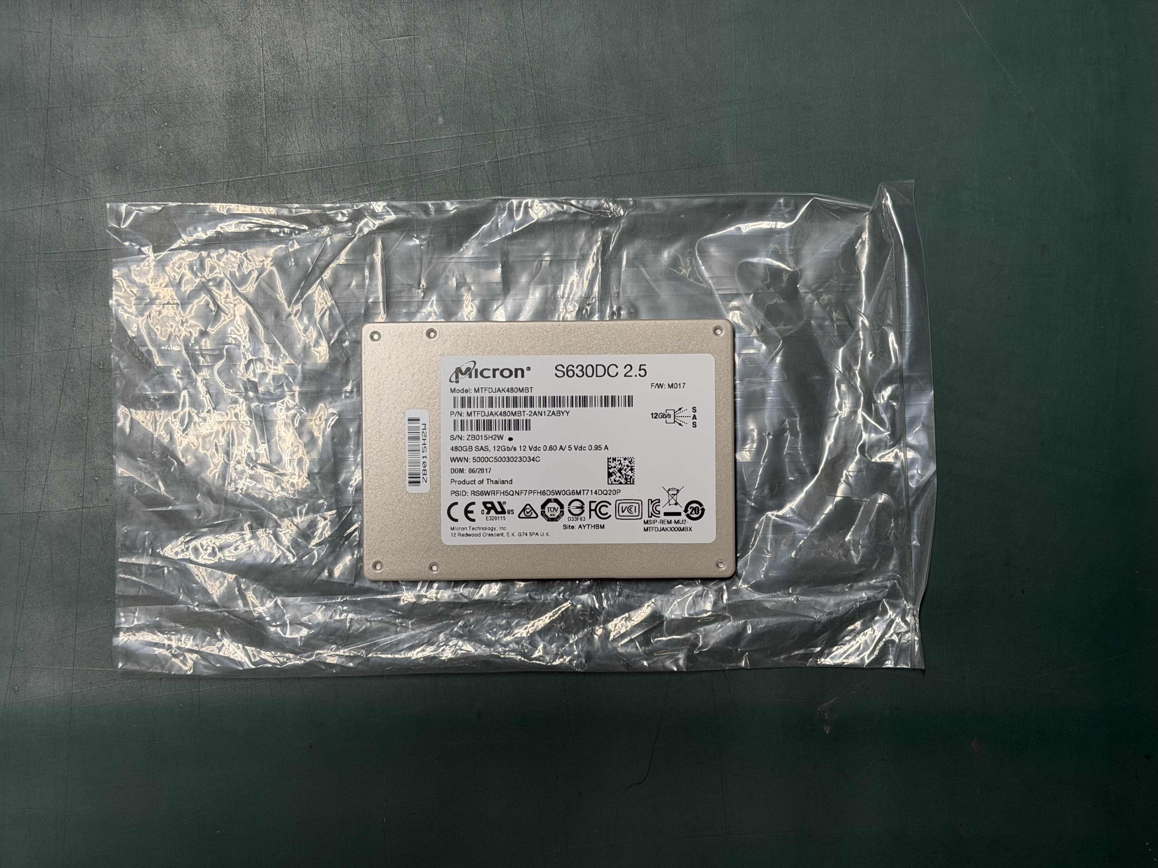[Refurbished] G90000008000239 Micron SSD MTFDJAK480MBT - 480GB